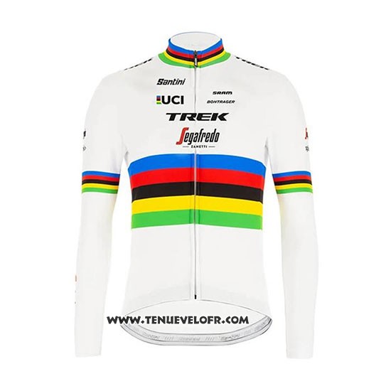 2020 Maillot Ciclismo UCI Mondo Champion Trek Segafredo Manches Longues et Cuissard